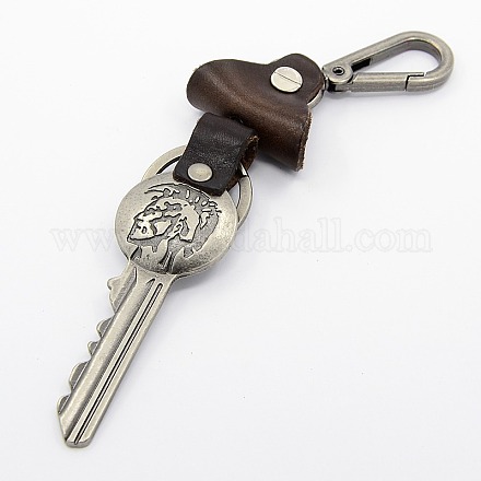 Kunstleder-Verschlüsse Schlüsselanhänger Schlüsselbund KEYC-J016-01A-1