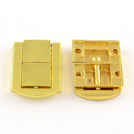 合金バッグロックキャッチクラスプ  ゴールドカラー  24x20x6mm  穴：3mm IFIN-R203-91G-1