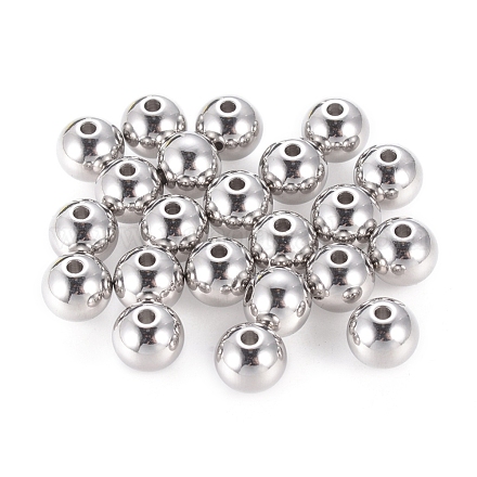Stainless Steel Beads X-STAS-R033-8mm-1