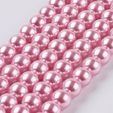 Umweltfreundliche runde Perlenstränge aus gefärbtem Glasperlen HY-A002-8mm-RB109-1