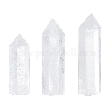 Benecreat 3 pz 3 punti stile torre cristallo di quarzo naturale decorazione del display della casa DJEW-BC0001-22A-1