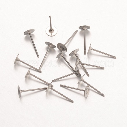 316 Surgical Stainless Steel Stud Earring Findings STAS-K098-02-5mm-P-1
