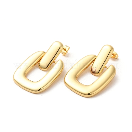 Pandahall 10 Orecchini A Perno In Ottone Placcato Oro 18K | Forma Rombo 25x25 Mm | Base Per Creare Orecchini Pendenti