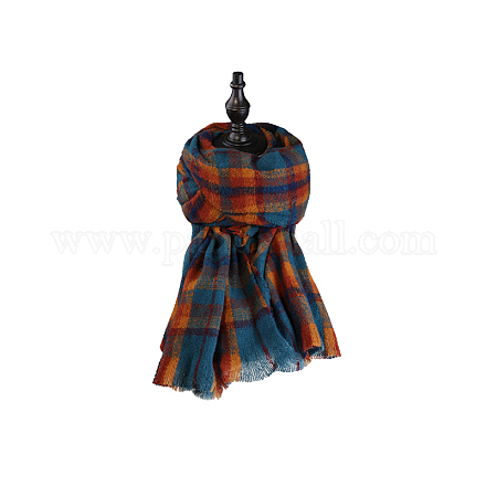 Knitting Wool Long Polyester Tartan Scarf COHT-PW0001-38P-1