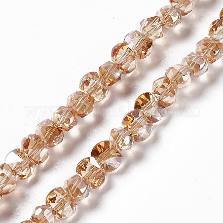 Transparent Electroplate Glass Beads Strands EGLA-L043-PL01-1