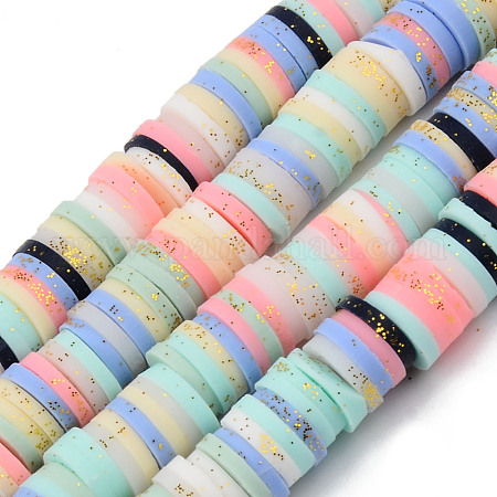 14 Strands 14 Colors Handmade Polymer Clay Beads Strands, for DIY Jewelry  Crafts Supplies, Heishi Beads, Disc/Flat Round, Mixed Color, 6x0.5~1mm