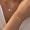 Heart Brass Pendant Necklaces & Charm Bracelets Sets, Golden, Letter G, 400mm