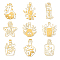 OLYCRAFT 9pcs 1.6x1.6 inch Golden Metal Stickers Potion Bottle Stickers Self Adhesive Magic Stickers Golden Epoxy Stickers Star Diamonds Sticker for DIY Scrapbooks Epoxy Resin Art Crafts Decoration