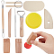 1 Set Clay Craft Tool Kits, including Sculpture Tool, Wire Cutter, Scraper, Hole Punch Awl, Dust Cleaning Sponge, with 2Pcs Wooden Stamps, Mixed Color, 50~465mm