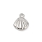 304 Stainless Steel Charms, Anti-Tarnish, Shell Shape, 9.5x7.5x2.5mm, Hole: 1.2mm