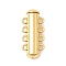 Brass Slide Lock Clasps, Magnetic, Column, 4-Strand, 2-Hole, Real 18K Gold Plated, 24.5x11x6.5mm, Hole: 1.5mm