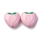 Opaque Acrylic Beads, Heart with Fruit, Peach, 17x18x8.5mm, Hole: 1.6mm