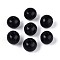 Spray Painted Round Natural Schima Wood Beads, Black, 11.8~12.5x11mm, Hole: 2.5~3mm