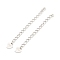 Rhodium Plated 925 Sterling Silver Chain Extender, Heart, Real Platinum Plated, 50mm