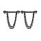 304 Stainless Steel Nipple Rings, Nipple Piercing Pin, Round, Black, 16mm, Pin: 1.6mm