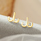 925 Sterling Silver Stud Earrings, Golden, Aries, 10x10mm