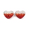 Gradient Color Heart Shaped Polymer Clay Rhinestone Beads, for DIY Phone Charms, Pen and Jewelry Making Supplies, Hyacinth, 19x24x13mm, Hole: 1.8mm