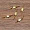 Brass Connector Charms, Twist, Golden, 15.5x3x2.5mm, Hole: 1mm