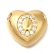 Rack Plating Brass Micro Pave Cubic Zirconia Pendants, Cadmium Free & Lead Free, Heart with Letter A~Z Charms, Real 18K Gold Plated, Letter O, 14.5x16x6mm, Hole: 3mm
