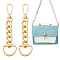 UNICRAFTALE 2Pcs Golden Bag Extender Chain Alloy Oval Link Purse Strap Extenders Metal Wallet Handbag Chain Straps Replacement Purse Clutches Handles with Metal Buckles 10.5cm