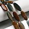 Natural Ocean Agate Beads Strands, Flat Oval, 30x13x5.5mm, Hole: 1mm, about 13pcs/strand, 15.35''(39cm)