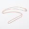 Rack Plating Brass Handmade Necklace Making, Lead Free & Nickel Free, Venetian Chains, Rose Gold, 17.28 inch(43.9cm), 1mm