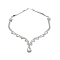 Alloy Rhinestone Hair Chain, Silver, 198x24x6.5mm