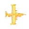 Zinc Alloy Crystal Rhinestone Brooch, Airplane, Golden, 42x41mm