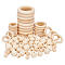 PandaHall 120pcs 12/16/18/20mm Natural Wood Beads with 30pcs 30/40/55mm Macrame Wood Rings Circles for DIY Pendant Connectors Jewelry Making Macrame Wall Hanging Craft DIY Kit