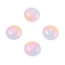 Opaque Resin Beads, Rondelle, with Glitter Powder, Pearl Pink, 6x10mm, Hole: 1.6mm