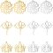12Pcs 6 Style 304 Stainless Steel Pendants, Mixed Shapes, Mixed Color, 22~27.5x25~29x1.5mm, Hole: 1.2~1.5mm, 2pcs/style