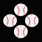 Printing Wood Pendants, Ball Series Charms, Baseball, 39~40x5mm, Hole: 1.8mm