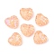 Transparent Glass Enamel Beads, Heart, PeachPuff, 19.5x21x8.5mm, Hole: 1.2mm