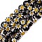 Round Millefiori Glass Beads Strands, Black, 6mm, Hole: 1mm, about 67pcs/strand, 14.7 inch