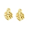 Rack Plating Alloy Charms, Electroplate Nickel Cadmium Free & Lead Free, Leaf, Real 18K Gold Plated, 14x9x3mm, Hole: 1.6mm