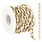 304 Stainless Steel Enamel Cable Chains, Oval, Unwelded, Ion Plating(IP), Golden, White, 11x8x2mm