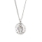 Brass Micro Pave Coloful Cubic Zirconia Pendant Necklaces, 201 Stainless Steel Chains Necklaces, Snake, 23.62 inch(60cm), Flat Round: 21.5x18.5mm