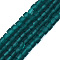 Transparent Frosted Glass Beads Strands, Cube, Faceted, Teal, 4~4.5x4~4.5x4~4.5mm, Hole: 1~1.2mm, about 97~98pcs/strand, 16.14~16.54 inch(41~42cm)