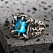 Alloy Rhinestone Cuff Rings for Men, Rectangle with Claw, Aquamarine, US Size 4 1/4~US Size 14(15~23mm)