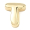 Brass Initial Beads, Real 18K Gold Plated, Long-Lasting Plated, Rack Plating, Lead Free & Cadmium Free, Letter T, 20.5x17.5x6.5mm, Hole: 8.5x4.5mm