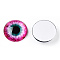 Glass Cabochons, Half Round with Eye, Fuchsia, 20x6.5mm