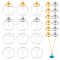 PandaHall 1 Set Mixed Color DIY Pendant Making Round Mechanized Blown Glass Globe Beads Clear Glass Globe Bottle Charms Pendants with Rack Plating Brass Bails 18mm