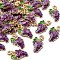 Autumn Theme Alloy Enamel Pendants, Grape, Light Gold, Purple, 17x10x3mm, Hole: 1.2mm, 30pcs/set