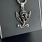 Vintage Punk Stainless Steel Dragon Pendant Necklaces for Men, Stainless Steel Color
