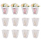 Trapezoid Paper Flower Gift Tote Bags with Plastic Visible Window, Bouquet Bags with Handle for Birthday, Wedding, White, 11x23.9x25.9cm