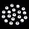 Spray Painted Alloy Beads, Round, White, 4x3mm, Hole: 1.2mm