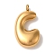 Ion Plating(IP) 304 Stainless Steel Pendants, Balloon Letter Charm, Golden, Letter C, 25.5x14x6.5mm, Hole: 2mm