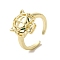 Brass Cubic Zirconia Open Rings, Real 18K Gold Plated, US Size 7 1/4(17.5mm)