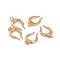 Brass Micro Pave Clear Cubic Zirconia Pendants, with Jump Rings, Ox Horn Shape, Golden, 20.5x14x3mm, Hole: 3.5mm