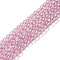 Glass Bead Strands, with Glitter Powder, Round, Hot Pink, 6x5.5mm, Hole: 1mm, about 142pcs/strand, 29.92''(76cm)